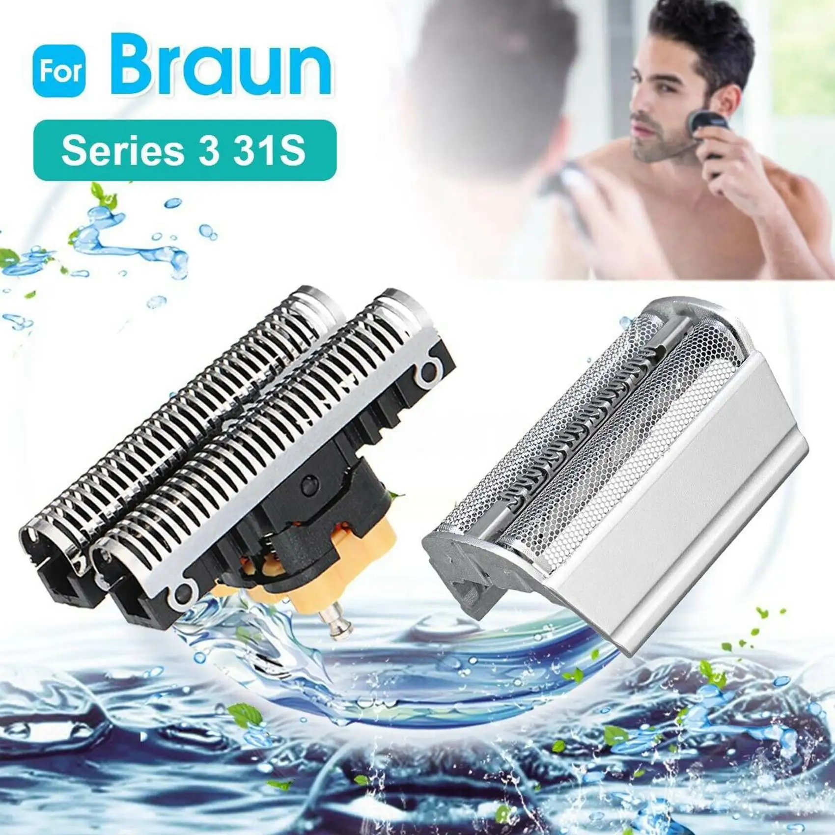 ABZA-6X Combi Shear Blade Head For Braun Shaver 31S 31B 5000 6000 Series 3