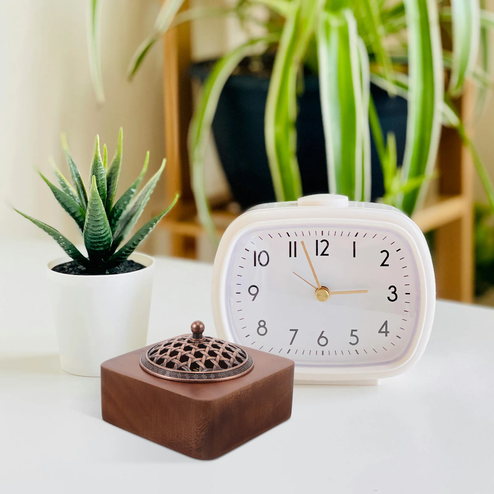 

3Pcs Chinese Incense Burner Elegant Carved Lid for Home Decor Aromatherapy Meditations Study Living Room Copper Burner