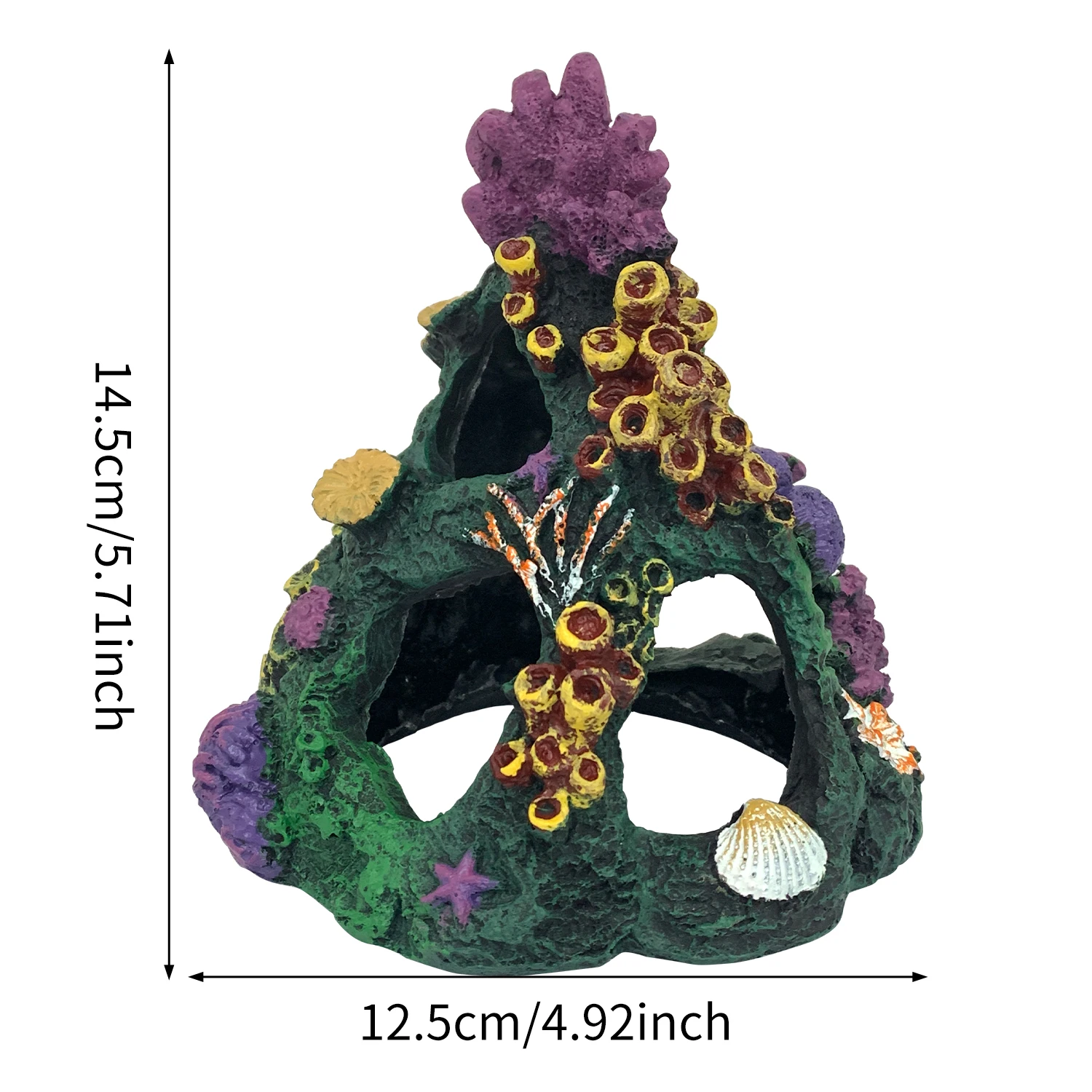 Coral Aquarium Decoration Fish Tank Resin Rock Mountain Cave Ornaments Betta Fish House for Betta Sleep Rest Hide Play Breed