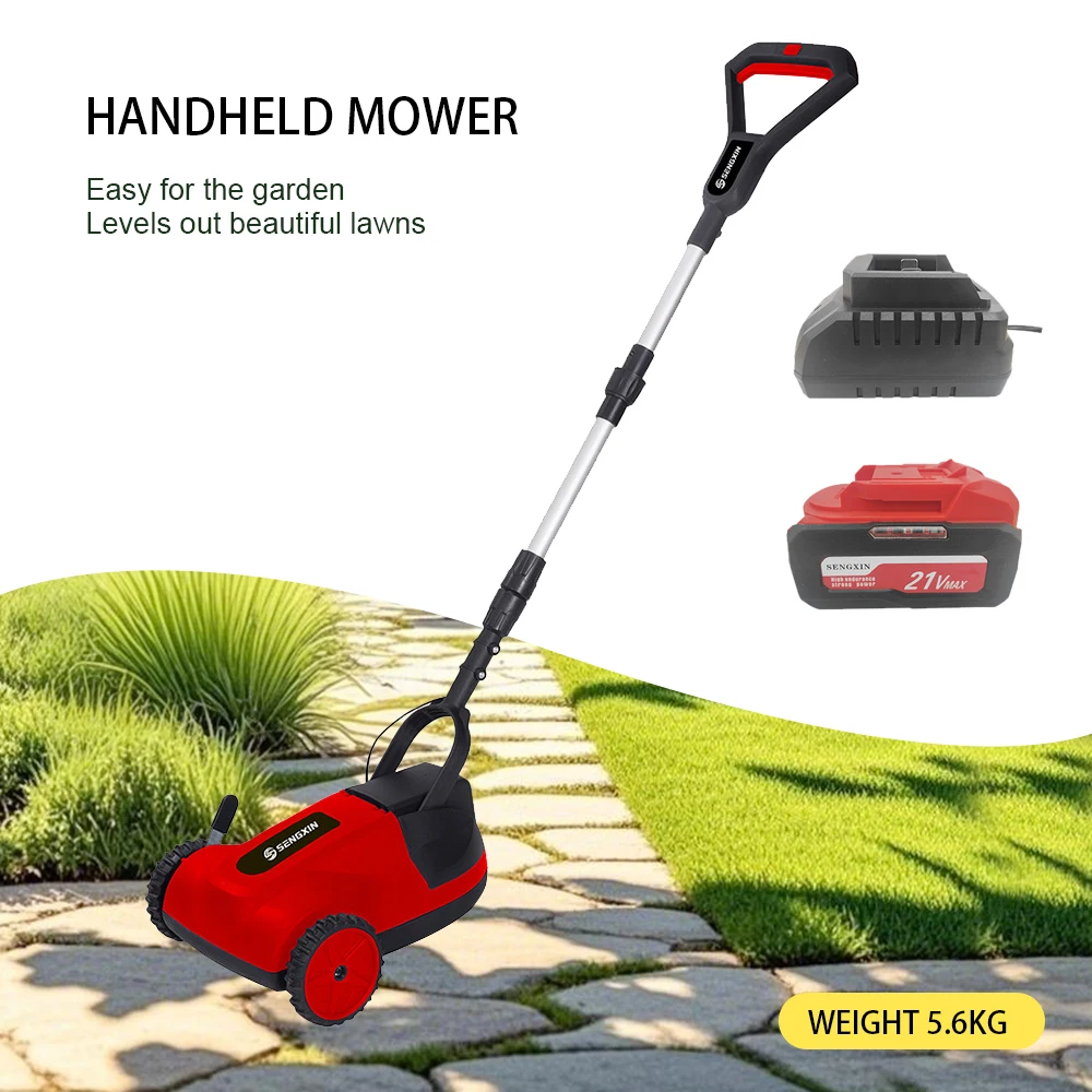 

Электрическая газонокосилка, домашняя маленькая прополка, 21 В, литий-ионная электрическая газонокосилка, перезаряжаемый инструмент для триммера для газона высокой мощности