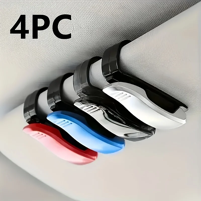 4-teiliger Universeller Auto-Sonnenblenden-Clip ABS Brillenhalter Karten-Aufbewahrungsorganizer für Auto und Zuhause