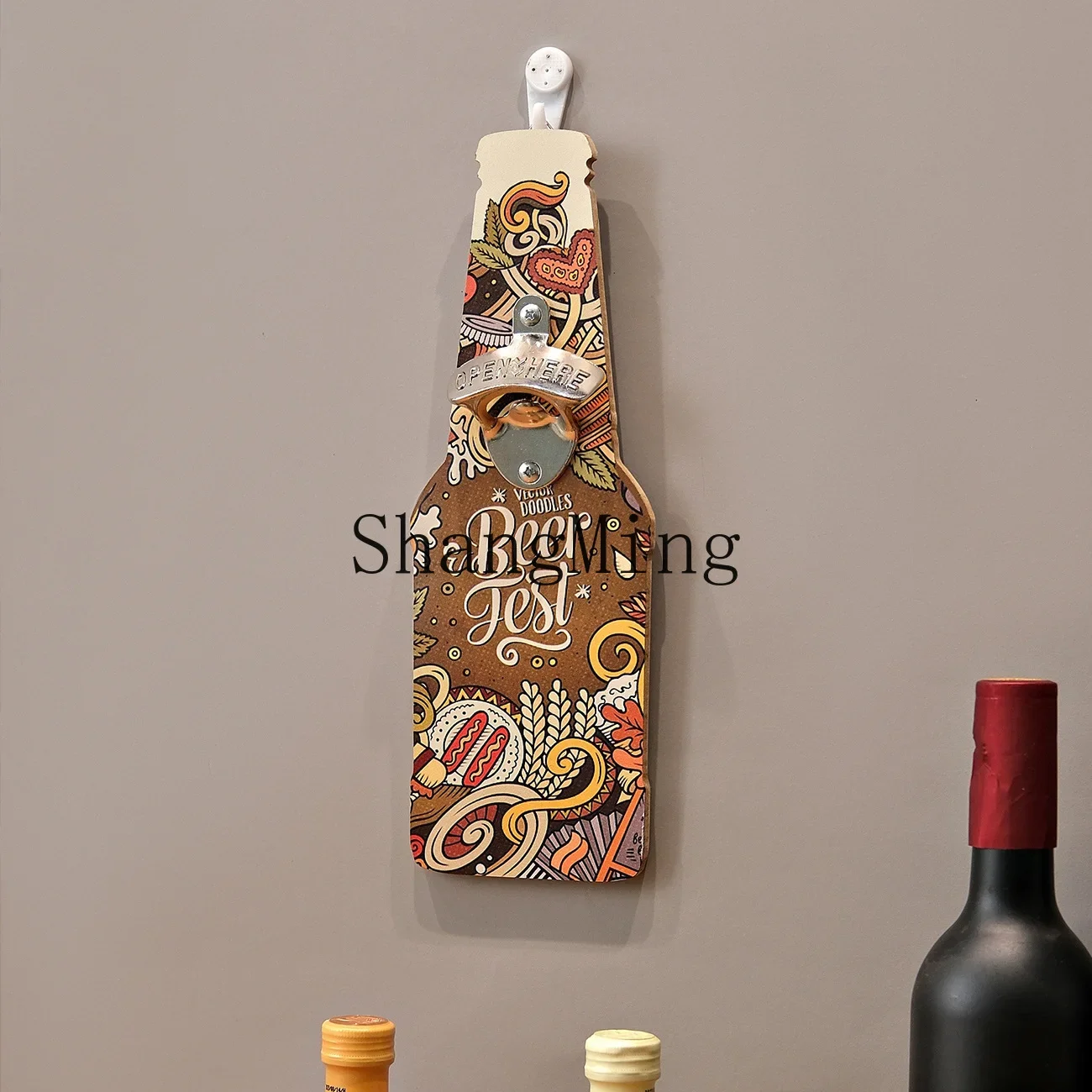 

CL creative hotel bottle opener hot pot barbecue shop wall decoration pendant bar wall pendant bottle opener