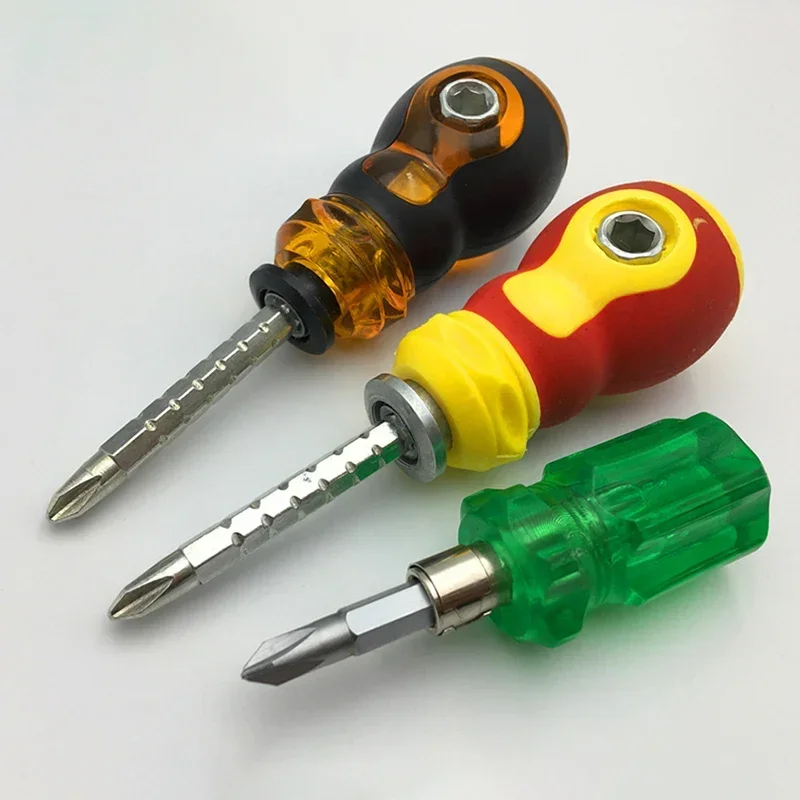 5x75 Mini Portable Small Carrot Screwdriver Telescopic Screwdriver Transparent Head Double-Use Screwdrivers Manual Repair Tool