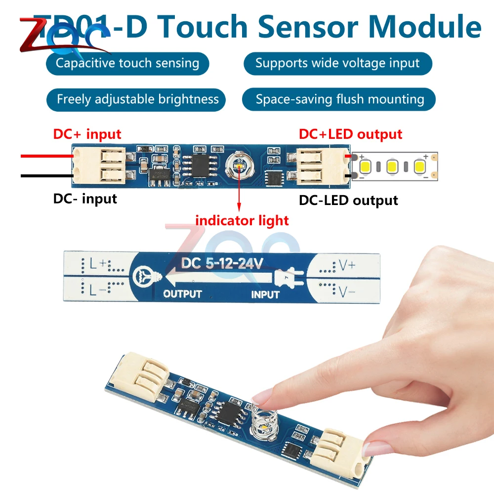 

Индукционный модуль переключателя постоянного тока 5-24 В, бесступенчатое закрепление/постепенчатое освещение, светодиодная панель, сенсорный датчик, контроллер включения/выключения