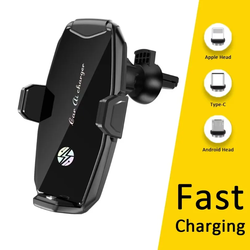 Auto Infrared Induction Car Wireless Charger Phone Holder Mount Fast Wireless Charging Stand For iPhone 17 16 Xiaomi Samsung