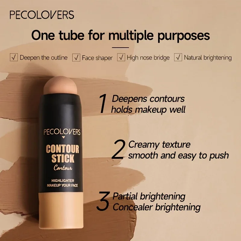 1PC 3-in-1 Highlighter Concealer Bronzer 3D Contour Boost Makeup Stick, for Natural 3D Face Makeup