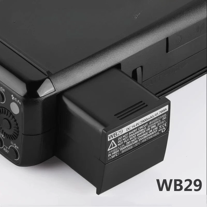 WB29 for Godox Outdoor Pocket Flash AD200 AD200pro AD300 Pro AD300Pro Speedlite Flashgun Li-ion 2900mAh Battery Replacement