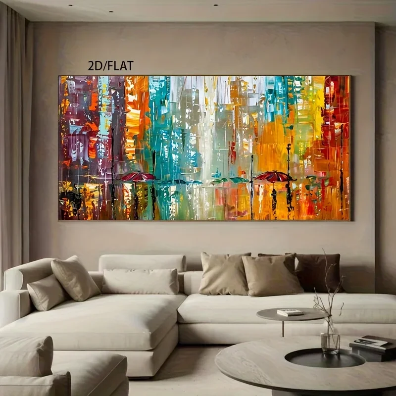 1pc frameless Canvas Painting 2DFlat,Frameless Painting Painting Style Living Room Modern Artist Home Decor Urban Abstract Poste