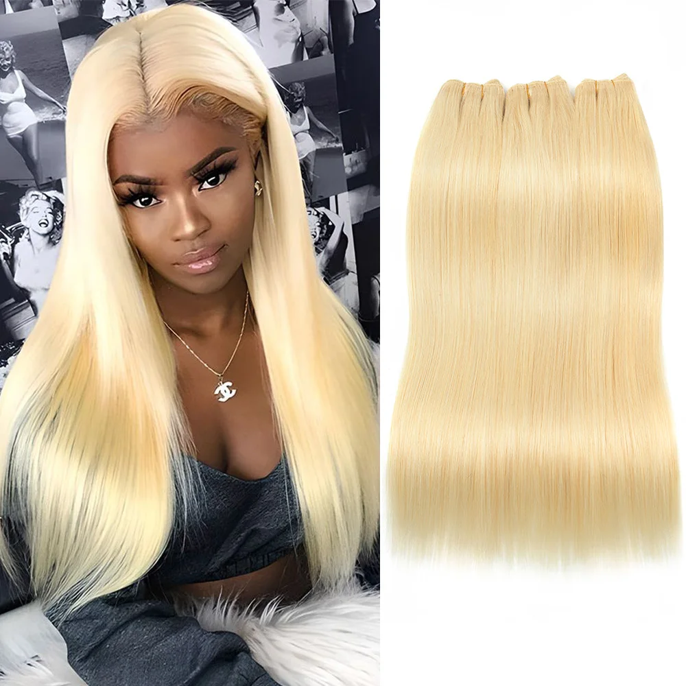 

613 Double Machine Weft Sewing in Human Hair Extensions 12"-24" Brazilian Hair Colored Black Brown Blonde Straight Hair Bundles