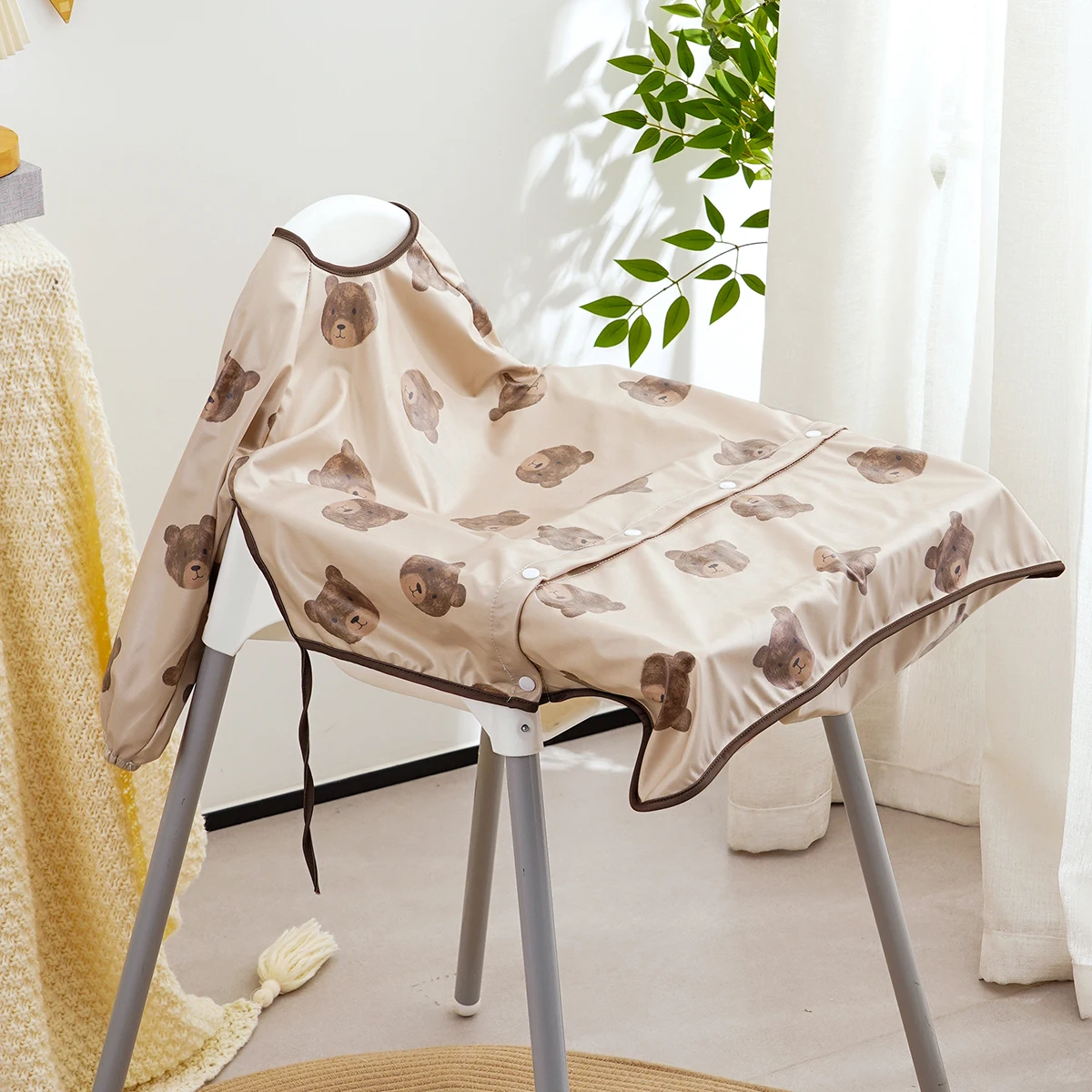 New All Season Easy Clean Waterproof Stain-resistant Infant Dining Apron Baby Long Sleeve Coverall Feeding Bib Full Body Cover