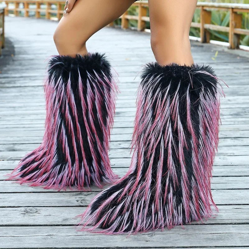 

Женские зимние ботинки, новые зимние ботинки с круглым носком и плюшевой платформой, теплая нескользящая хлопковая обувь