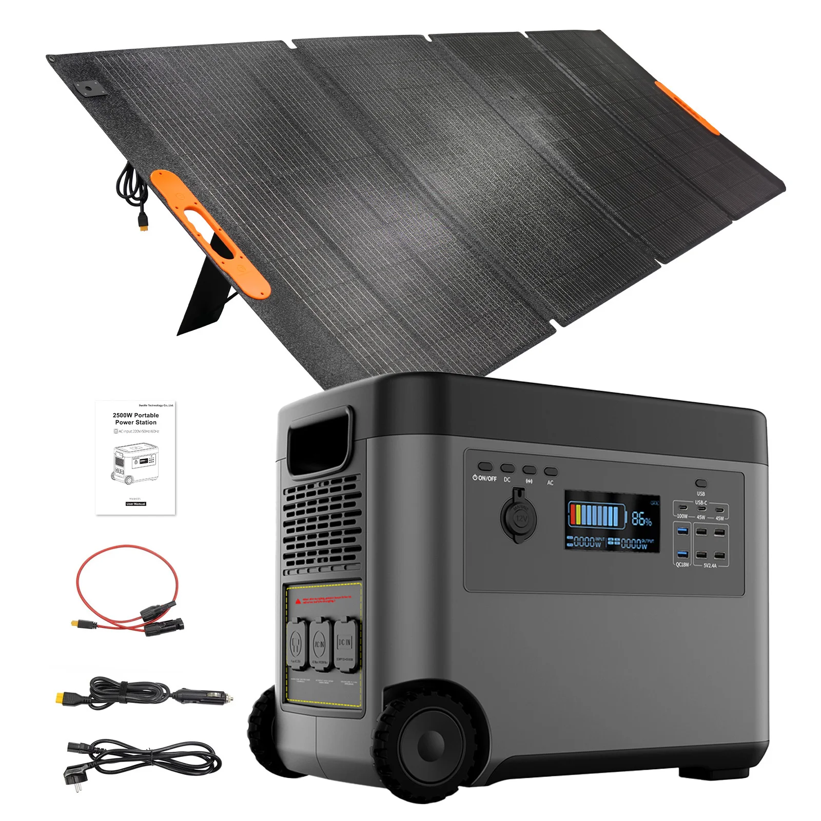 Swalle 2500w 3000w 5000w 10000w Solar Generator 2160Wh LiFePO4 Portable Outdoor Tool Power Station EU Plug