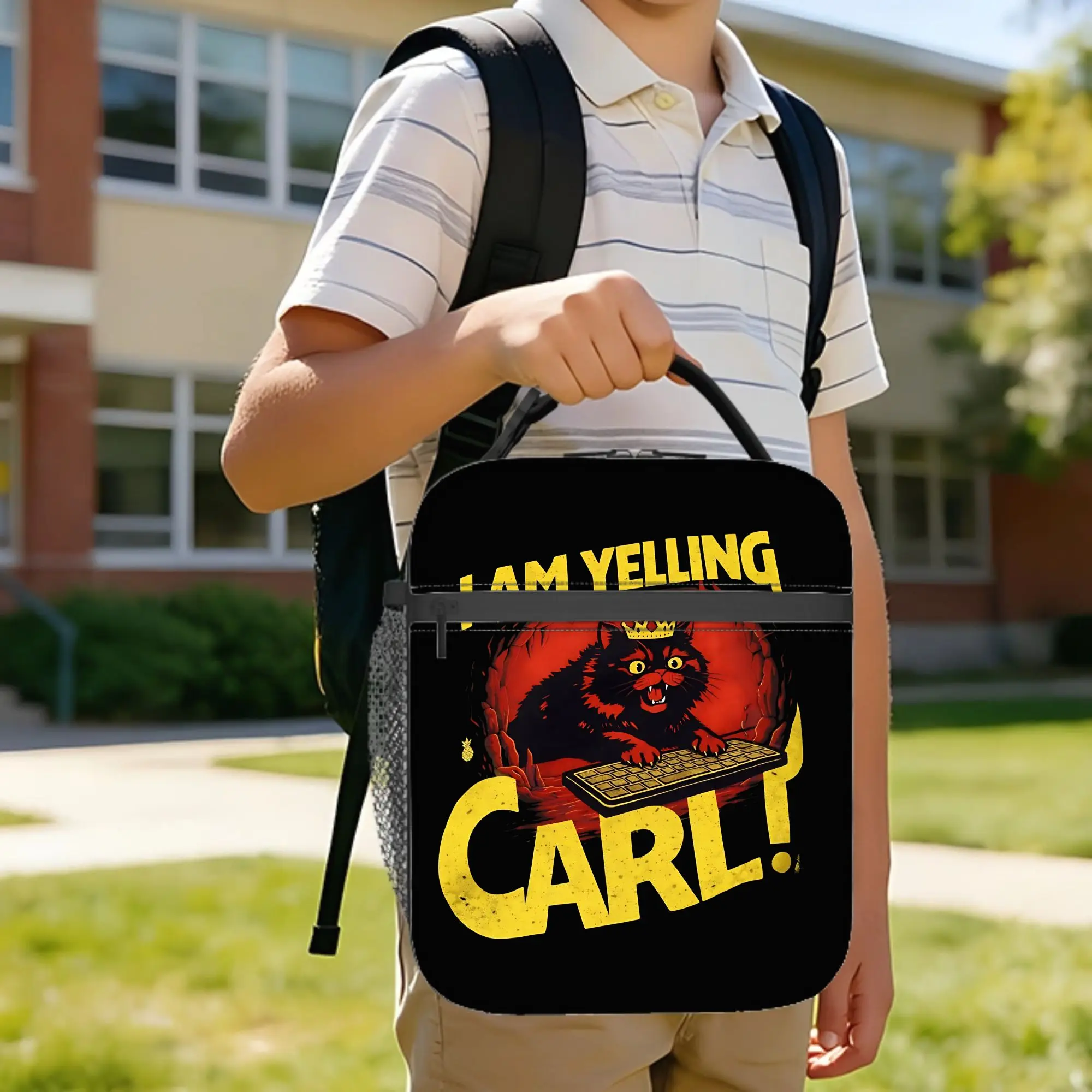 Dungeon Crawler Carl Insulated Lunch Bag Thermal Bag Reusable,Lunch Container I Am Yelling High Capacity Lunch Box Tote Food Bag