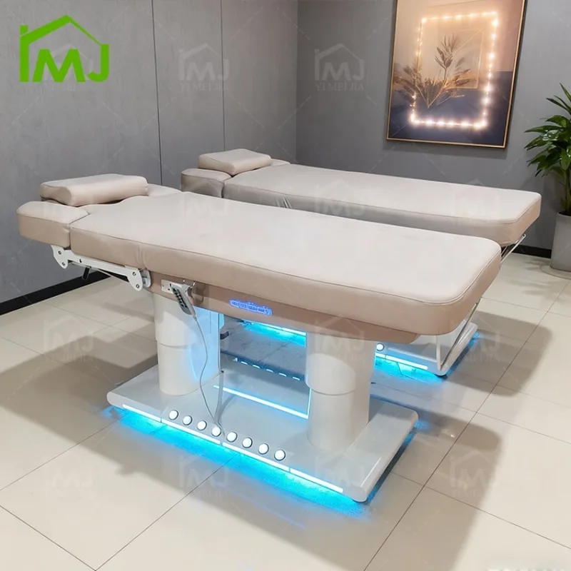 Beauty Salon Furniture Facial Cosmetic Treatment Table 4 Motor Electric Curved Lash Bed