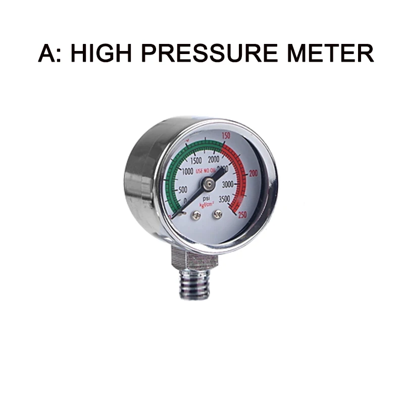 ZRDR aquarium CO2 accessories pressure gauge, high pressure and low pressure gauge for CO2 regulator generator accessories