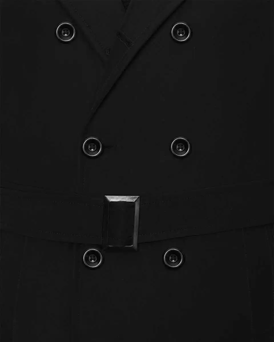 Pardessus à double boutonnage pour hommes d'affaires modernes, manteau noir, coupe couvertes, fête formelle, haut chaud d'hiver, vêtements d'extérieur personnalisés