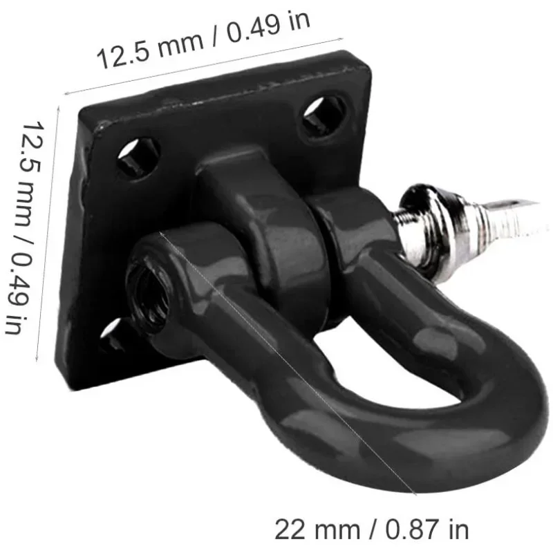 2 قطعة خطاف إنقاذ السيارة ملحقات معدنية حمراء خطاف محاكاة سيارة التسلق مع مسامير حزام لملحقات سحب السيارة #6