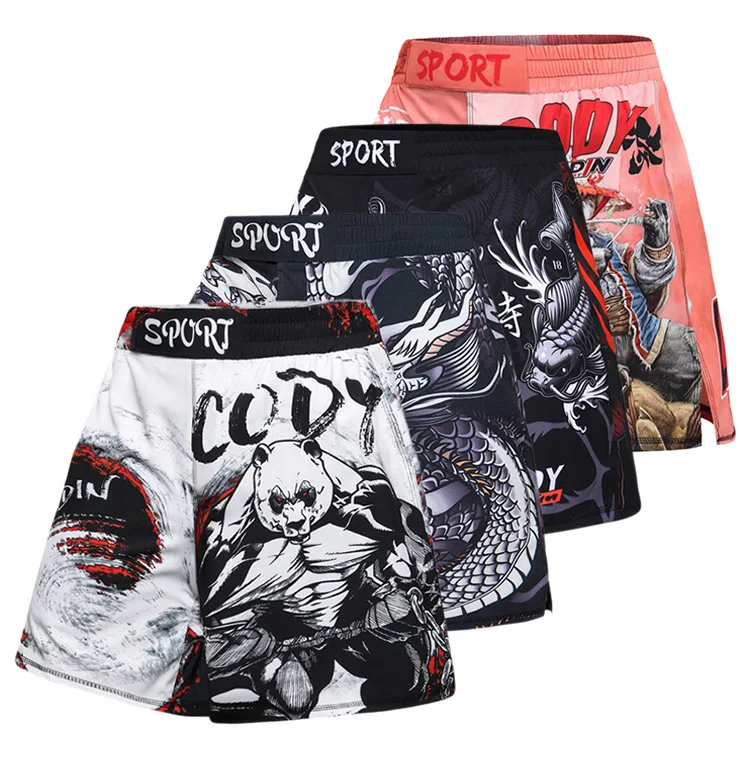 Kid's MMA BJJ Shorts Jiu Jusit Muay Thai Kickboxing Short Pants Boys Fighting Boxing Fitness Gym Swimming Trunks Training Shorts