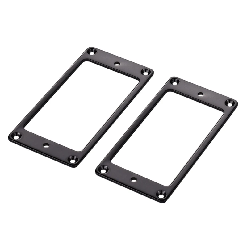 2Pcs Aluminum Alloy Humbucker Pickup Mounting Ring Metal Flat Hunmbucker Electric Guitar Pickup Frame Mounting Rings Kit