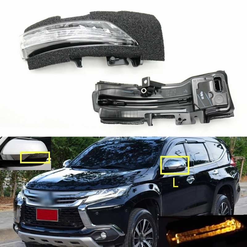 

Rearview Mirror LED Turn Signal Light Repeater Side Mirrors Lamp For Mitsubishi Pajero Montero Sport III 2017- L200 2019-2021