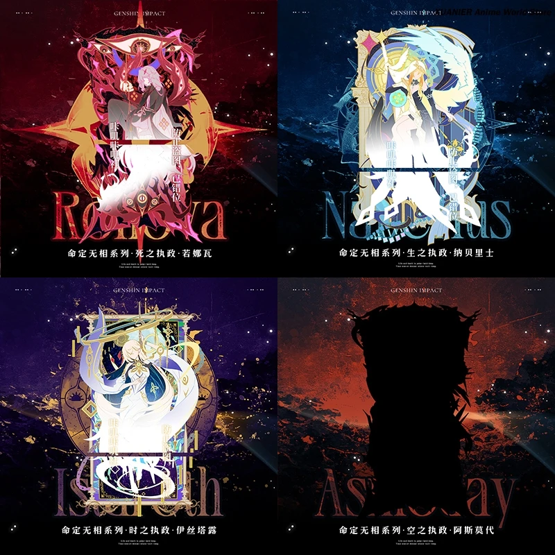 Ronova Naberius Istaroth Theme Anime Genshin Impact Bedge Cartoon Figure Badge Acrylic Stand Model Plate Colored Paper Decor view 2