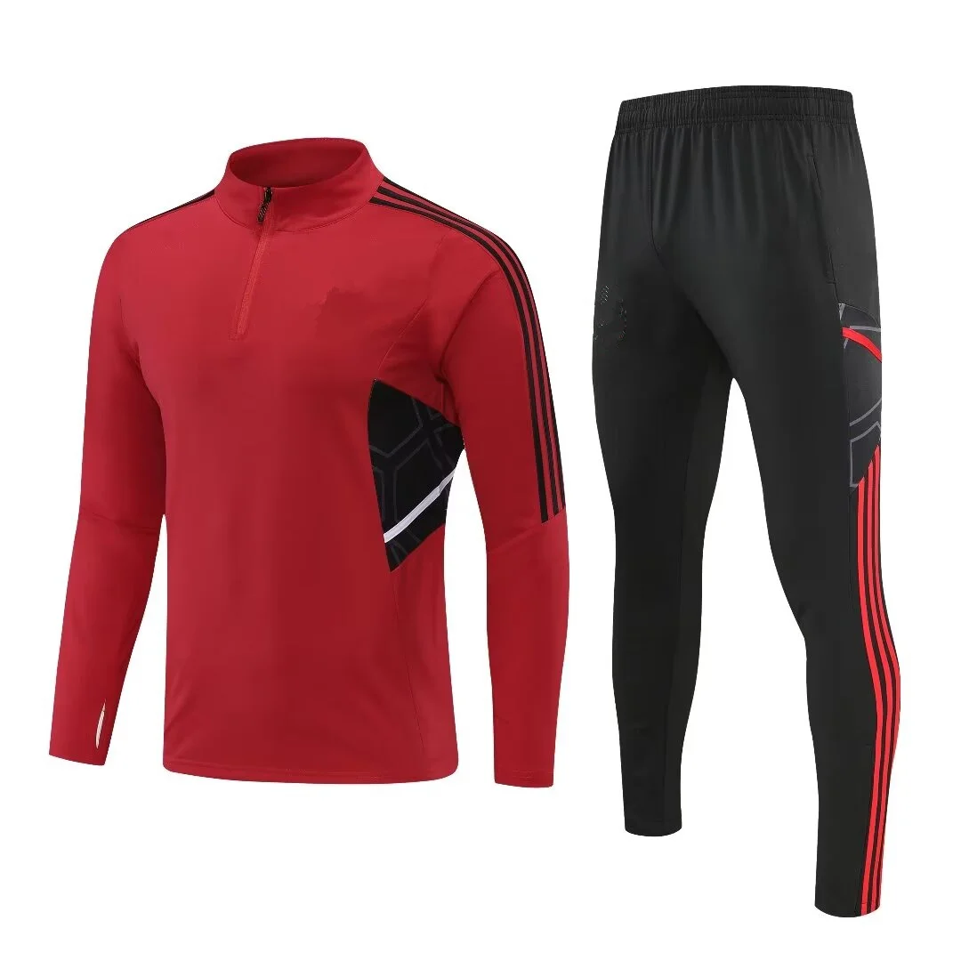 NEW adult tracksuits training suit ManUtd Fans Half Zipper Jacket men games Jerseys football Kit Tops and trousers Casual Wear