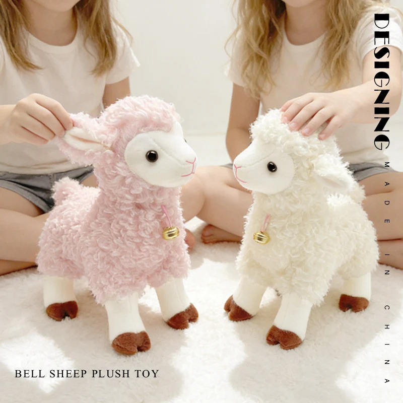 

Realistic 30/36cm Lamb Plush Toy with Bell Soft Animal Doll Lifelike Sheep Kawaii Xmas Gift companion Toy Room Decor