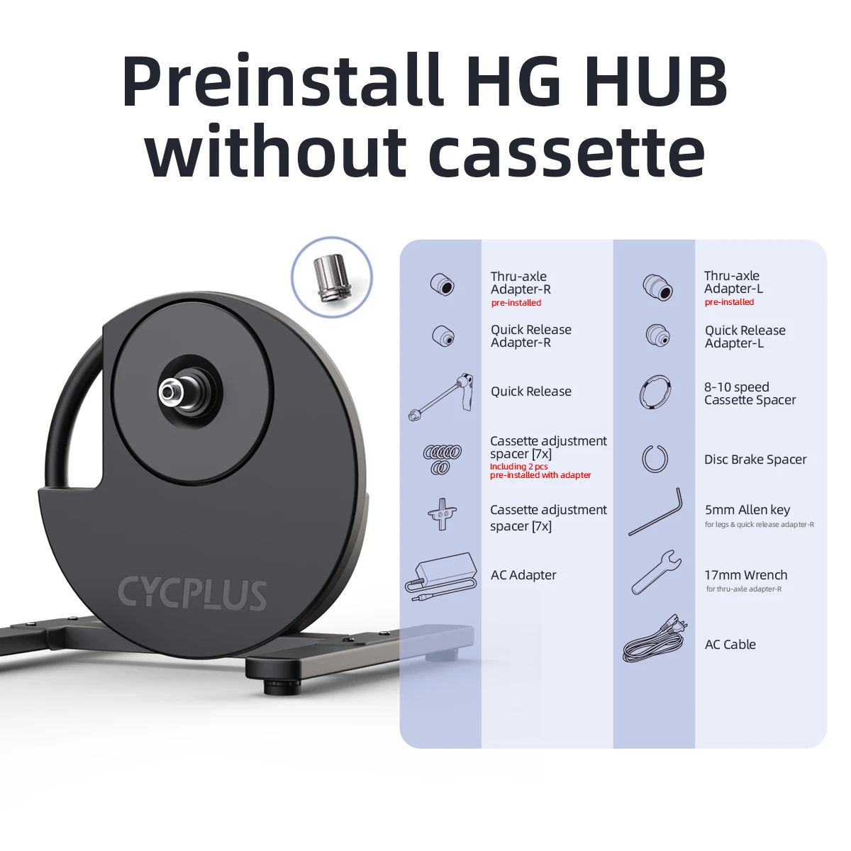 CYCPLUS R200 Smart Bike Trainer 2200 W Max. Stromversorgung, unterstützt ANT+ und BLE 5.0 Heimtrainer, Roller, Indoor-Training für Heimtraining