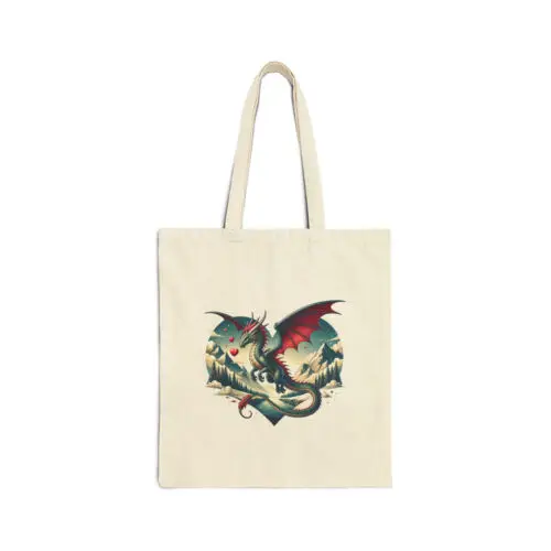 Sindax Fierce Dragon Scenery, Valentine & Birthday Gift, Cotton Canvas Tote Bag