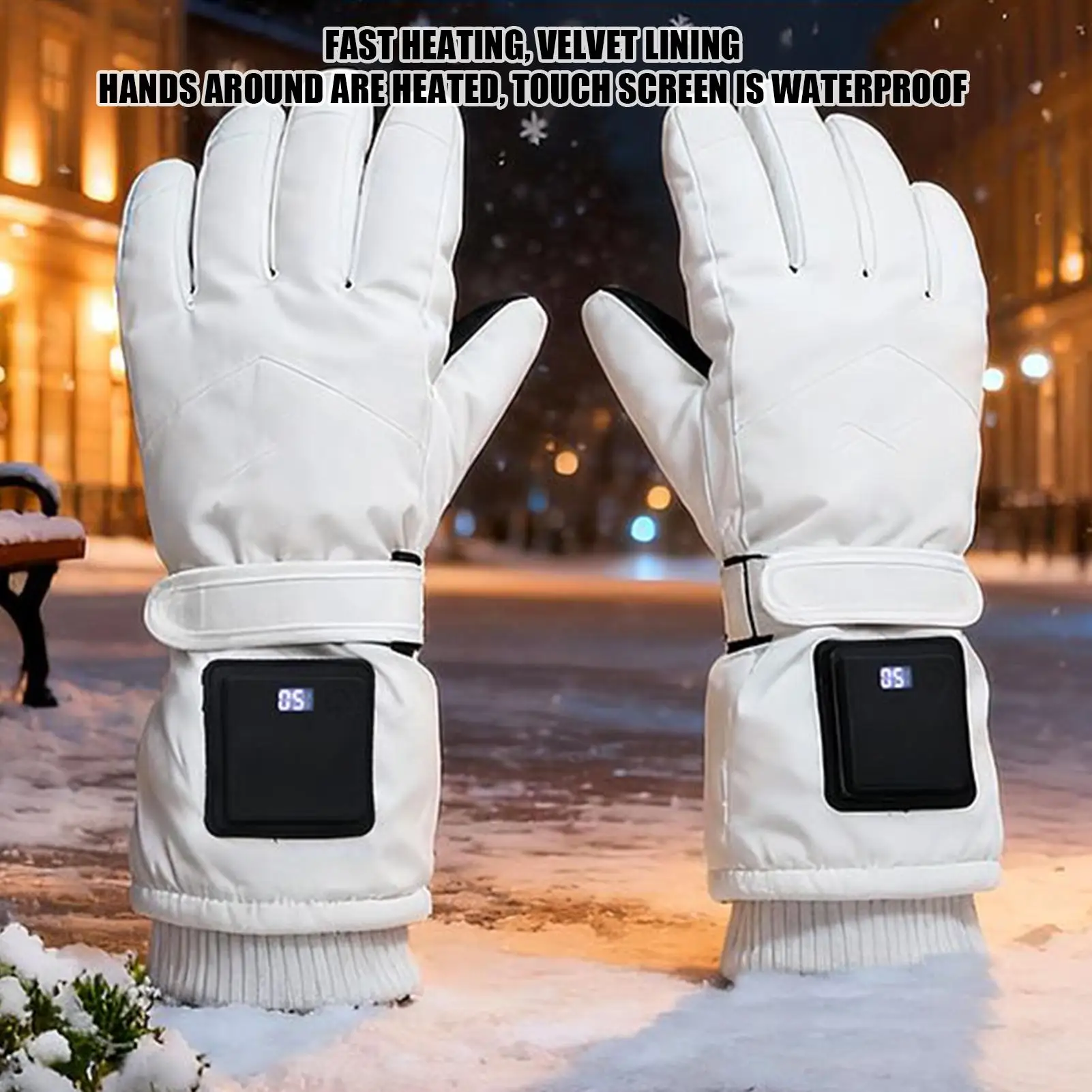 Electric Heated Gloves 1 Pair Breathable Windproof USB Plug-in Heated Gloves for Winter for Skiing Cycling Hiking Fishing