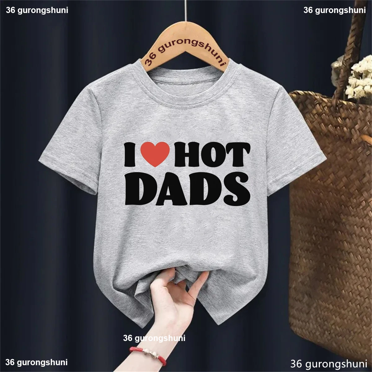 Eu amo meu pai gráfico impresso t camisa meninas/meninos engraçado crianças roupas harajuku kawaii moda camiseta branco/rosa/azul