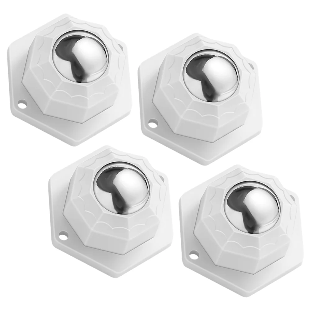 4 Pcs Universal Wheels Luggage Small Appliance Rollers Pulley 380X380X230CM White Self Adhesive Mini Caster