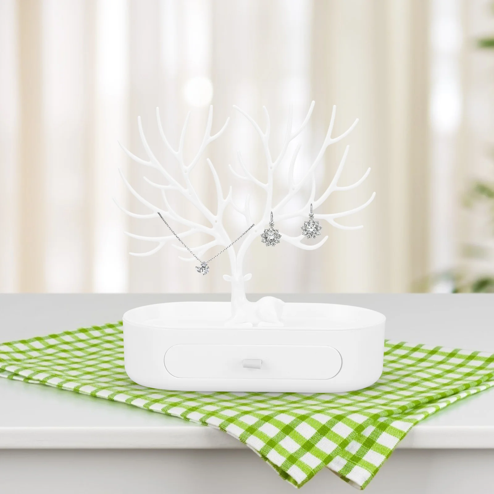 

1Pcs Jewelry Storage Tray Deer Shape Desktop Storage Container Multifunctional Cosmetics Display Desktop Adornment