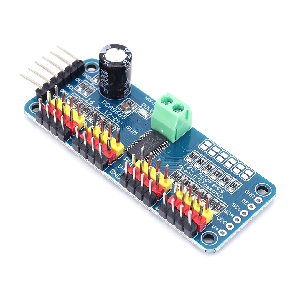 PCA9685 Controller Module IIC Interface 16 Channel 12-Bit PWM Servo Motor Driver Board for Arduino Robot/ Raspberry Pi