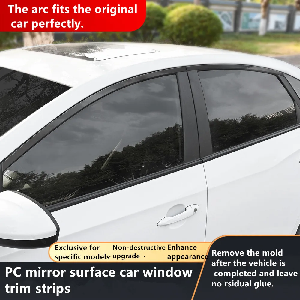 Suitable for 2025 Geely emgrand Vision BinRui BoYue PRO modified car window trim PC black mirror surface window bright strip