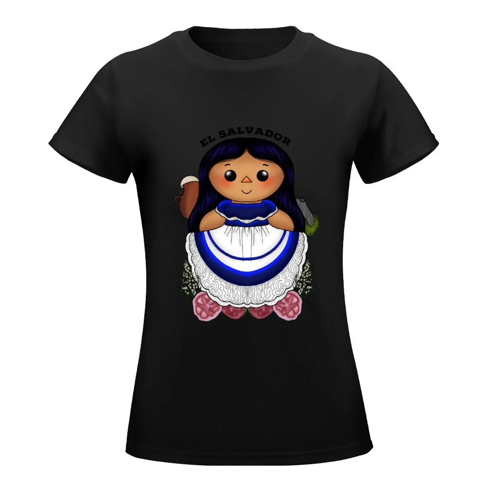 Camiseta de El Salvador para mujer, ropa estética, camisas ajustadas divertidas para mujer