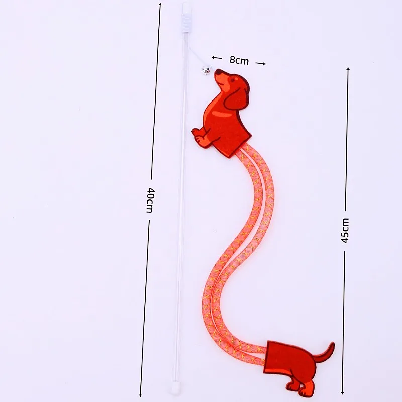 Cat Toy Cats Teasing Sticks Cat Interactive Toys Elastic Net Sticks Funny Animal Kitten Teaser with Bell Self-hi Stick Cats Toy