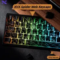 Teclas XVX Spider Web, perfil OEM brillante a través de IMD-Tech, juego de teclas, 118 teclas, retroiluminación negra (solo teclas)