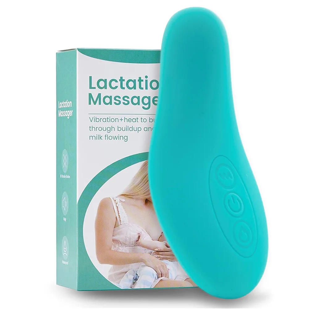 Female postpartum lactating milk booster massage device breast heating through emulsion full package adhesive breast lump dredge