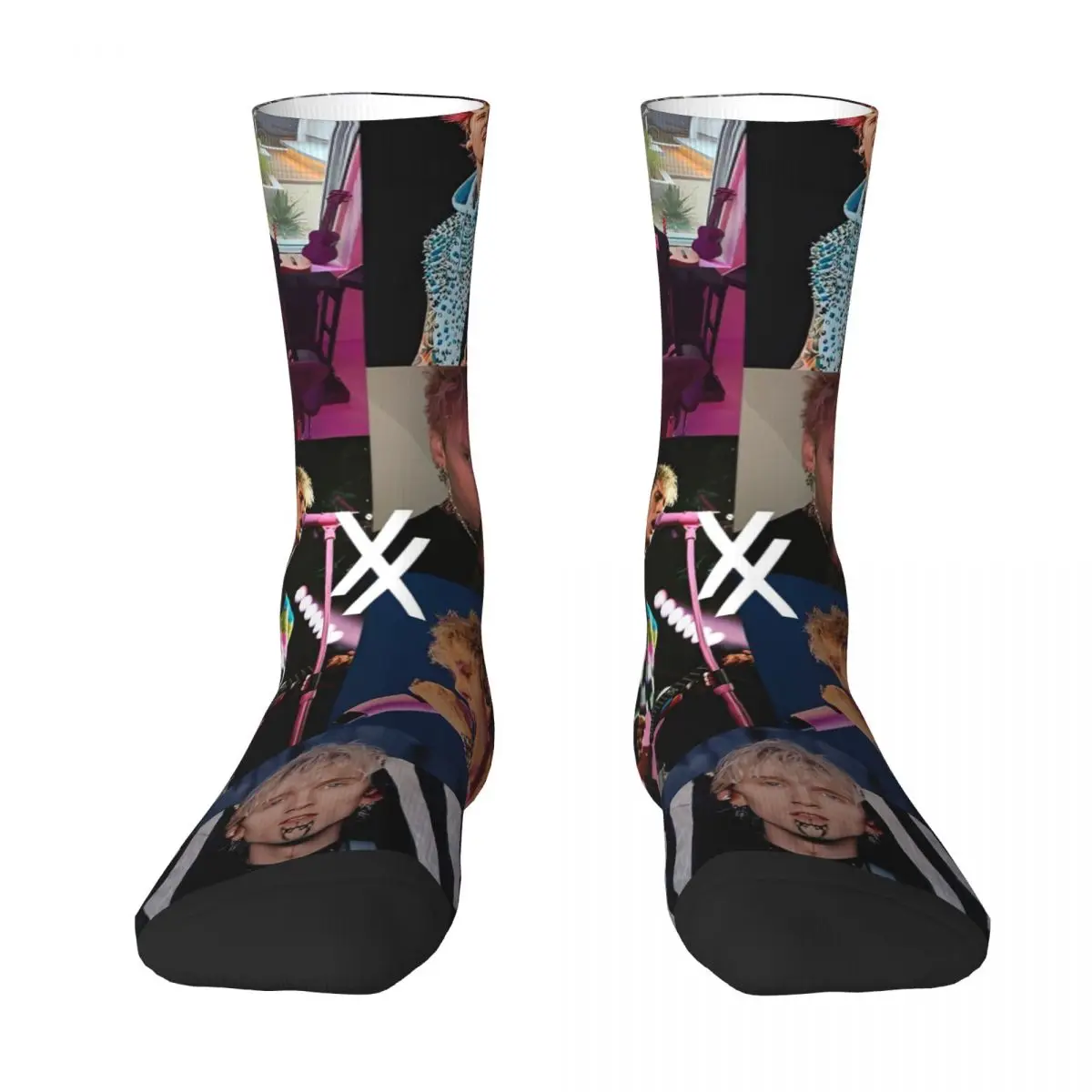 MGK Machine Gun Kelly Rapper Stockings Adults Men Socks Breathable Leisure Socks Winter Climbing Anti Bacterial Socks Present