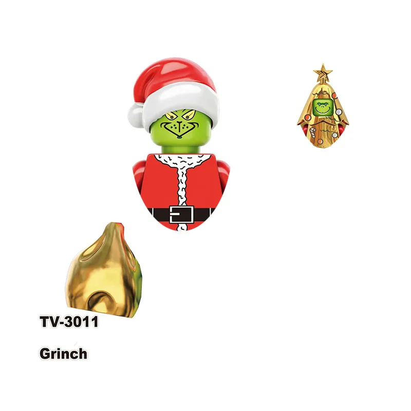 TV6302 Grinch Jake Sally Christmas Elf Holiday Elf Santa Rex Building block boy birthday toy