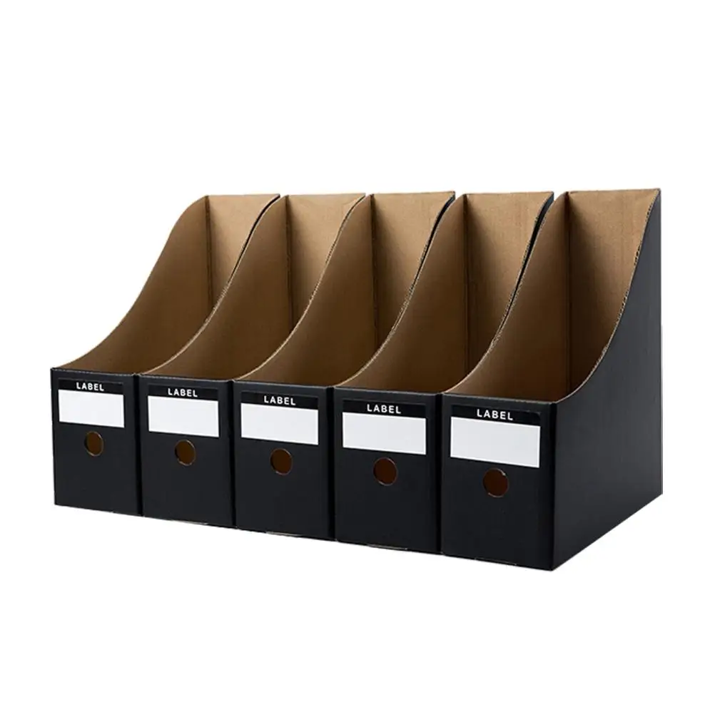 

5 Pcs File Holder Desk Organizer Black Paper Storage Rack for Home Office Student Use Document Folder Magazine Rack