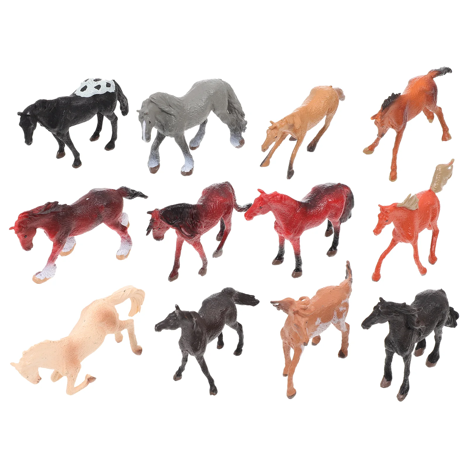 12 Pcs Horse Model Animal Learning Figurine Forest Figurines Children’s Toys Interesting Horses Figures