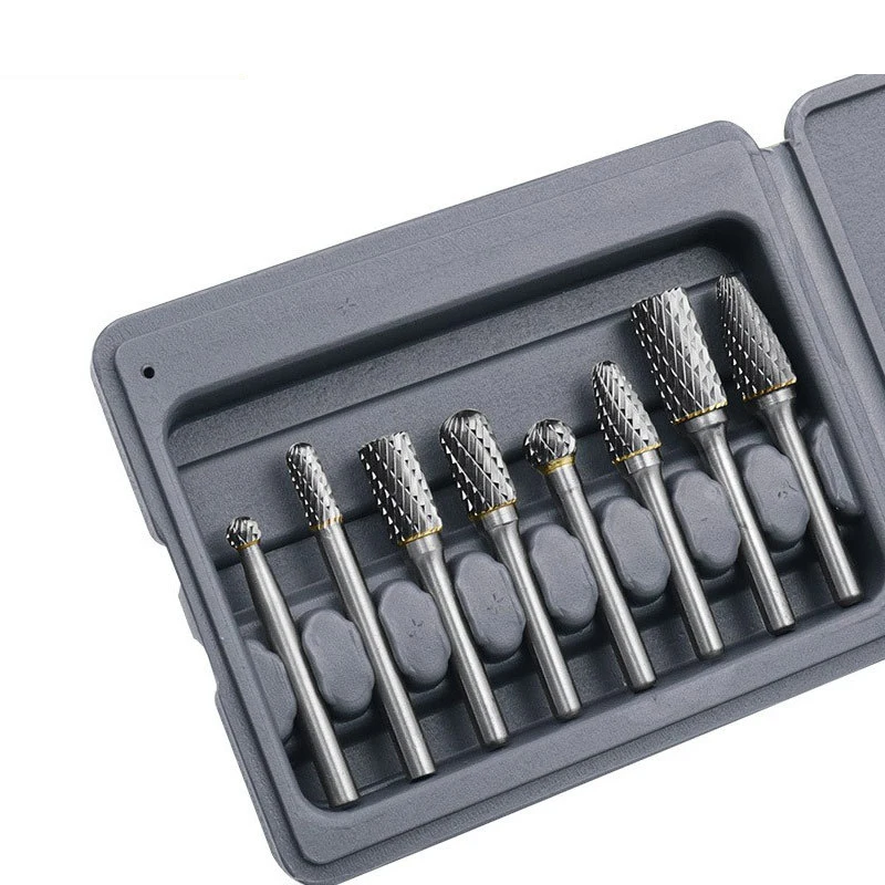 8 Pcs/set 6mm-12mm Tungsten Carbide Burr Bit CNC Engraving 1/4