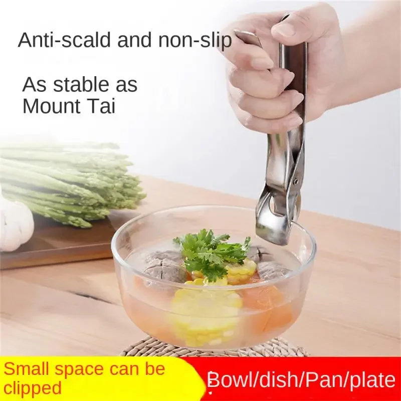 Kitchen Anti Scald Plate Bowl Dish Pot Holder Holder Stainless Steel Clamp Anti-hot Clip Lifter Kitchen Oven Accessories Tool