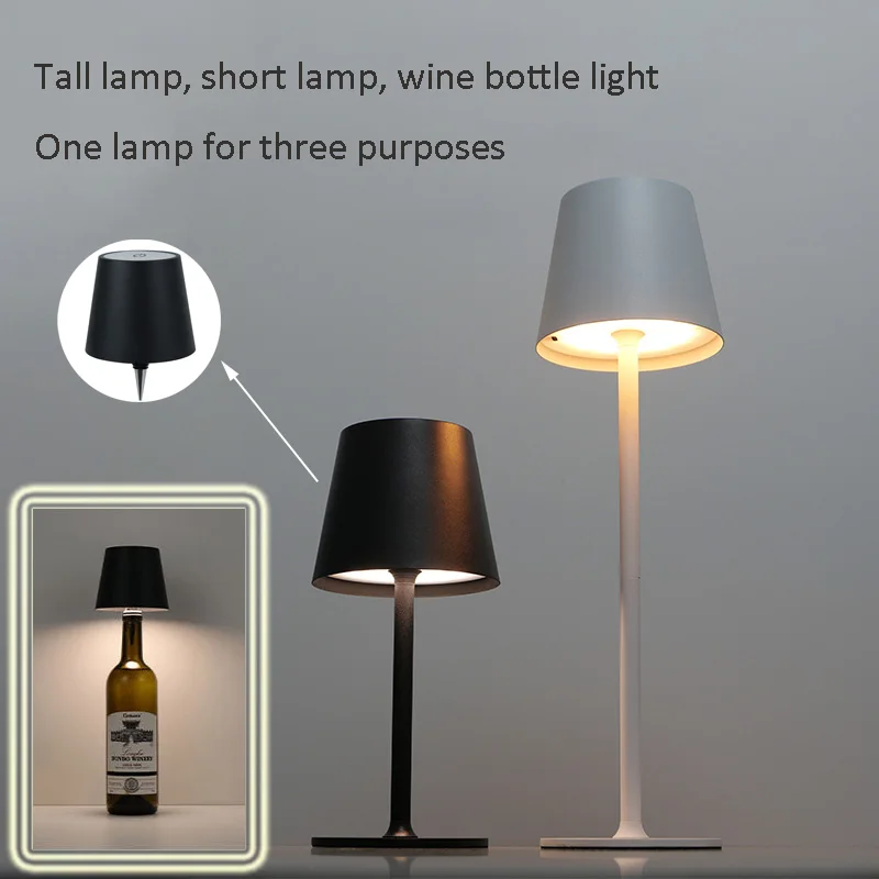 

Hotel Rechargeable Table Lamp IP54 Waterproof Touch Switch Table Lamp 3 Colors Variable Lighting for Bedroom Restaurant Bar