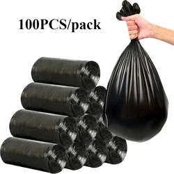 100/200PCS Black Garbage Bag Disposable Breakpoint Design Garbage Bag Suitable for Kitchen Bedroom Living Room