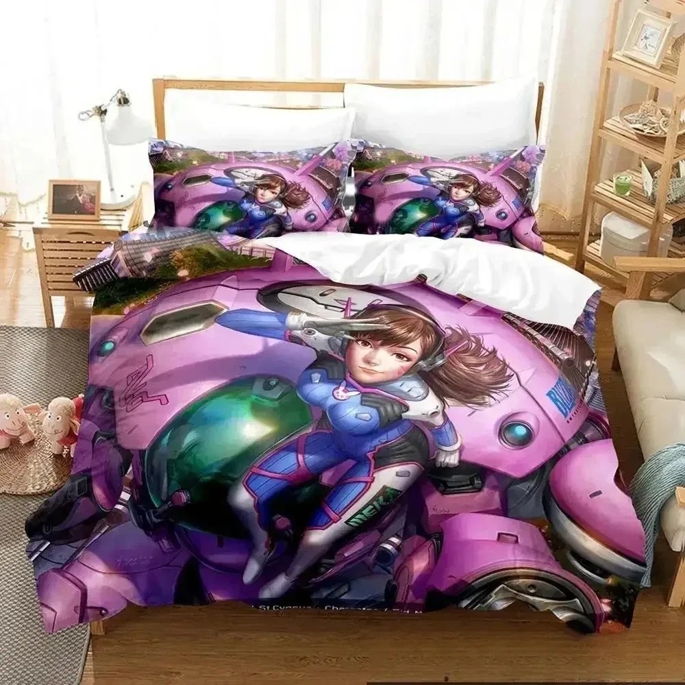 

New Anime D.va Overwatch Bedding Set For Bedroom Soft Modern Bedspreads Comefortable Kids Duvet Cover Quilt Cover And Pillowcase