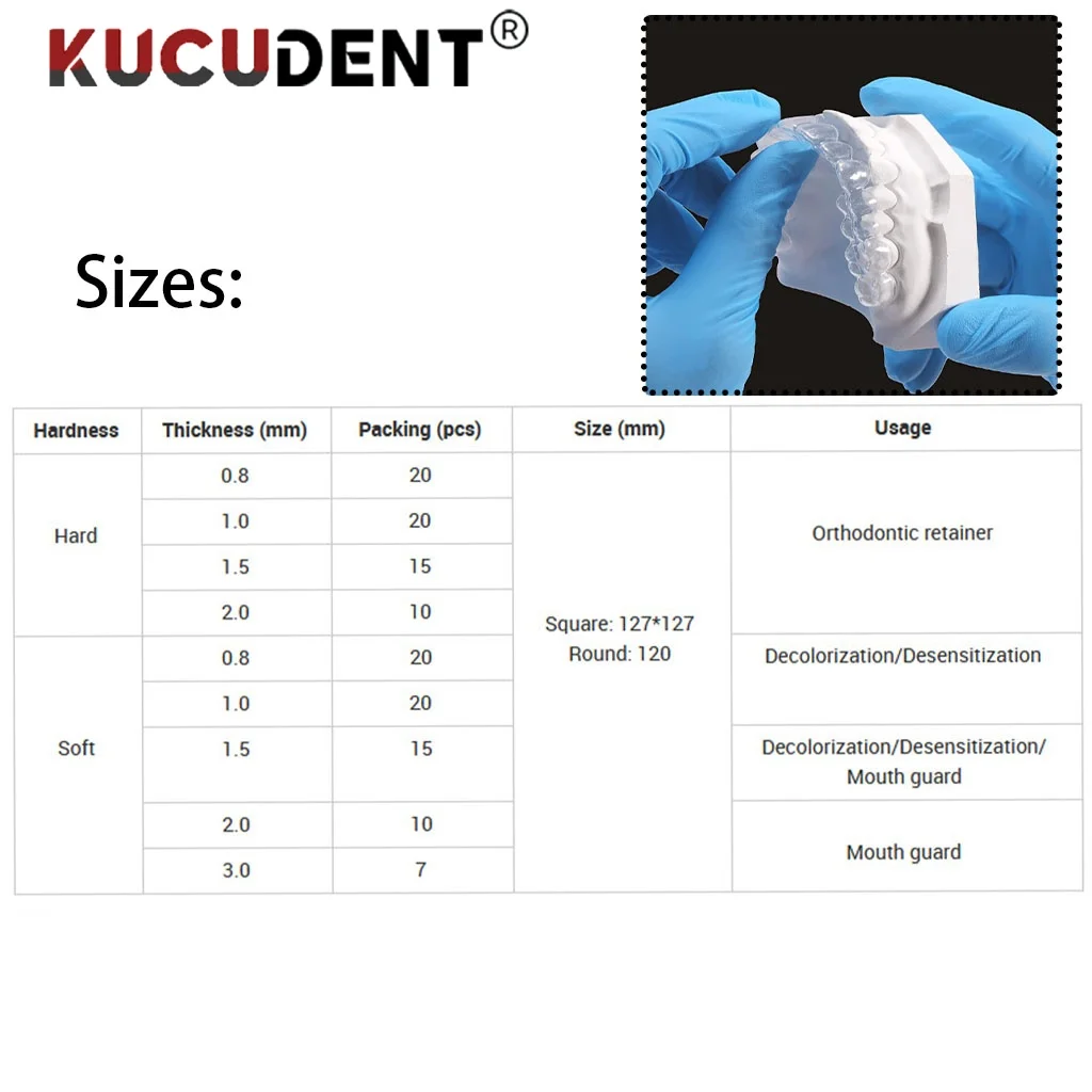 1 أكياس مختبر الأسنان جبيرة تقويم الأسنان التجنيب شريحة فراغ تشكيل ورقة الصلب/الناعمة 0.5/1.0/1.5/2.0/3.0 مللي متر مواد التشكيل الحراري #5