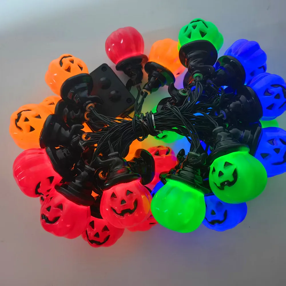 10/20/30/50 المصابيح اليقطين مصابيح RGB سلسلة أضواء الشمسية أضواء الهالوين في الهواء الطلق أضواء مقاومة للماء لحديقة فناء المشهد #5